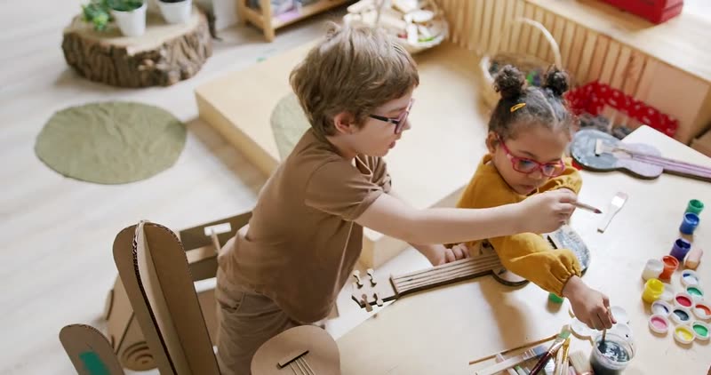 Children doing arts and crafts